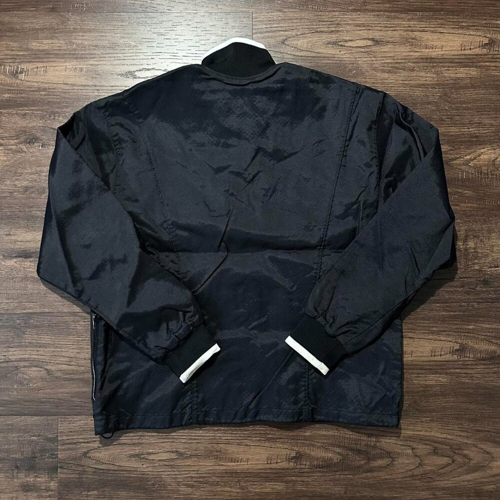 VINTAGE 90s NIKE Black Windbreaker Jacket White Accents - Women's S - Picture 2 of 8